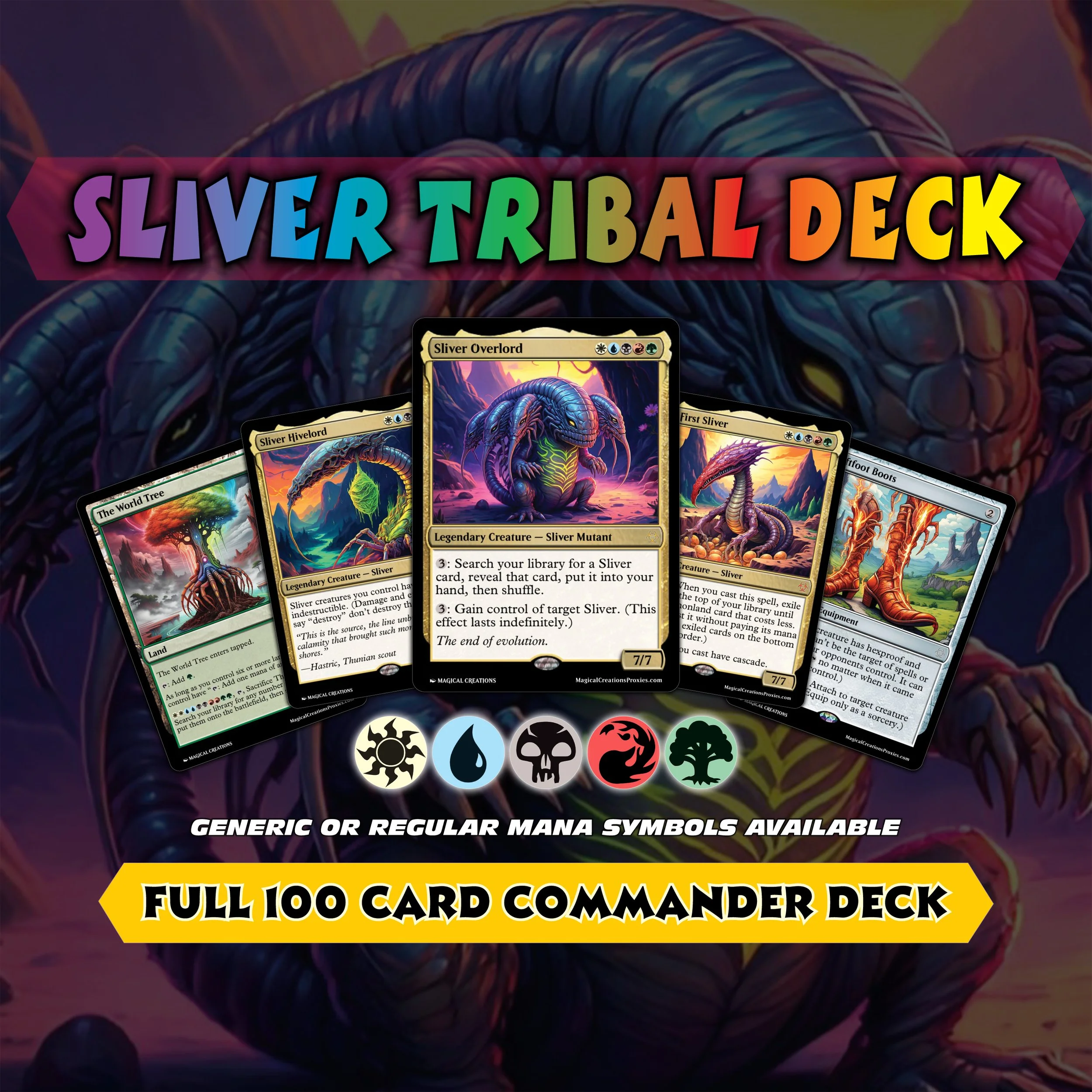 SLIVER TRIBAL Full 100 Card Commander EDH Deck — Magical